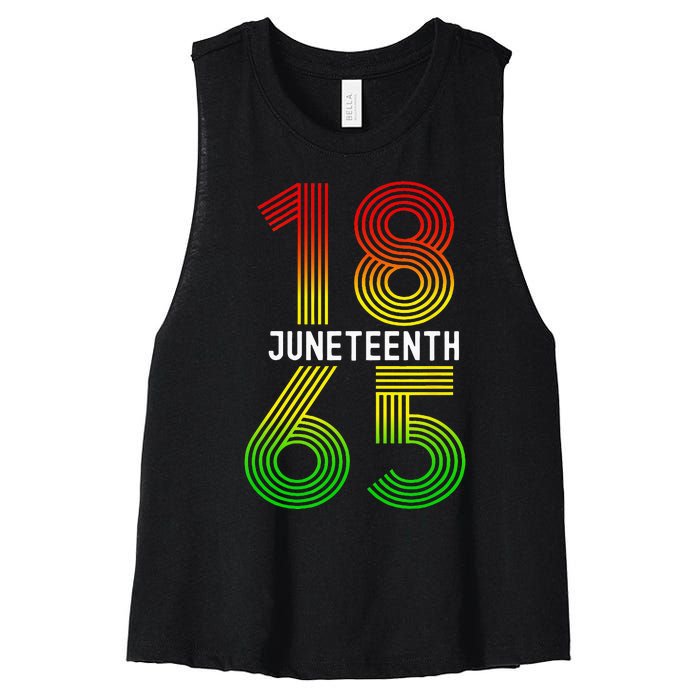 Juneteenth Is My Independence Day Black Pride Women's Racerback Cropped Tank