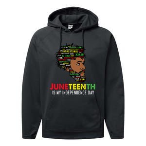 Juneteenth Is My Independence Day Black King Fathers Day Performance Fleece Hoodie