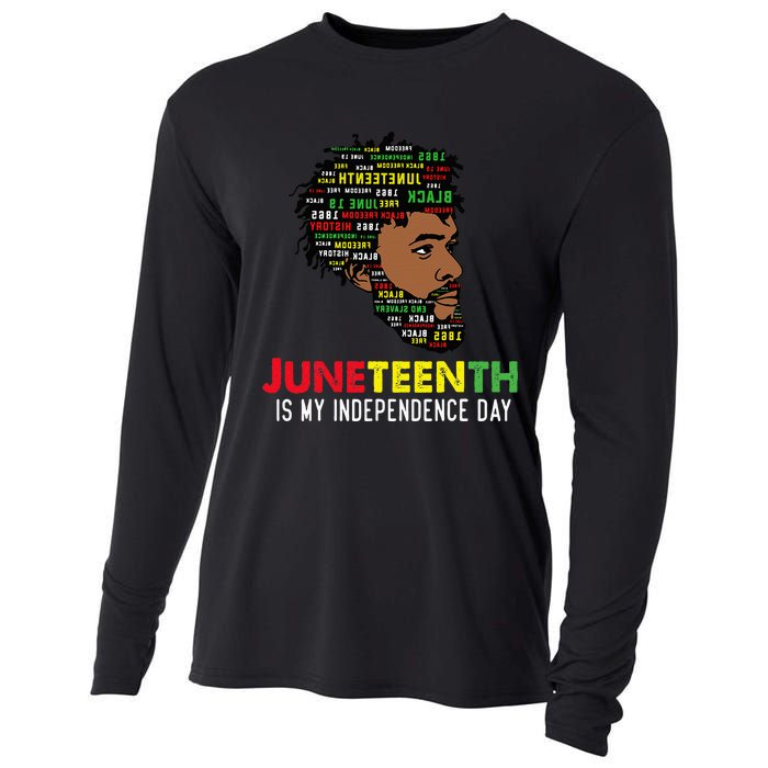 Juneteenth Is My Independence Day Black King Fathers Day Cooling Performance Long Sleeve Crew