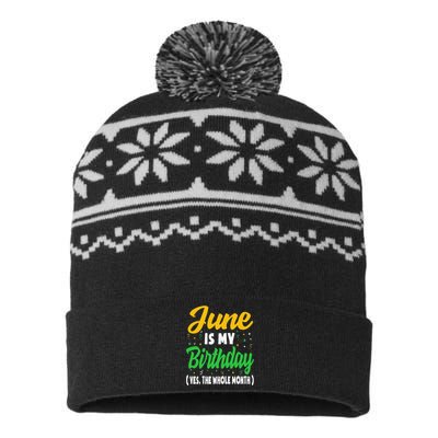 June Is My Birthday The Whole Month June Birthday USA-Made Snowflake Beanie