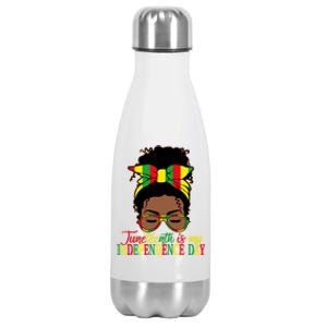 Juneteenth Is My Independence Freedom Day Independence Gift Stainless Steel Insulated Water Bottle