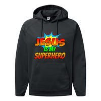 Jesus Is My Superhero Comic Book Christian Religious Easter Performance Fleece Hoodie