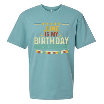 June Is My Birthday The Whole Month Vintage Sueded Cloud Jersey T-Shirt