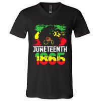 Juneteenth Is My Independence Day Black Wo Freedom 1865 V-Neck T-Shirt