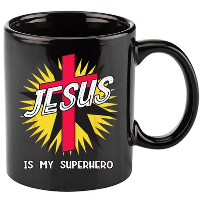 Jesus Is My Superhero Gift 11oz C Handle Ceramic Mug