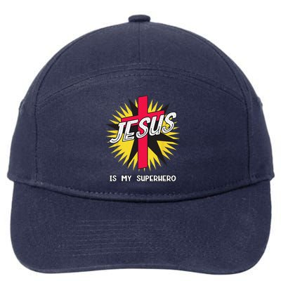 Jesus Is My Superhero Gift 7-Panel Snapback Hat