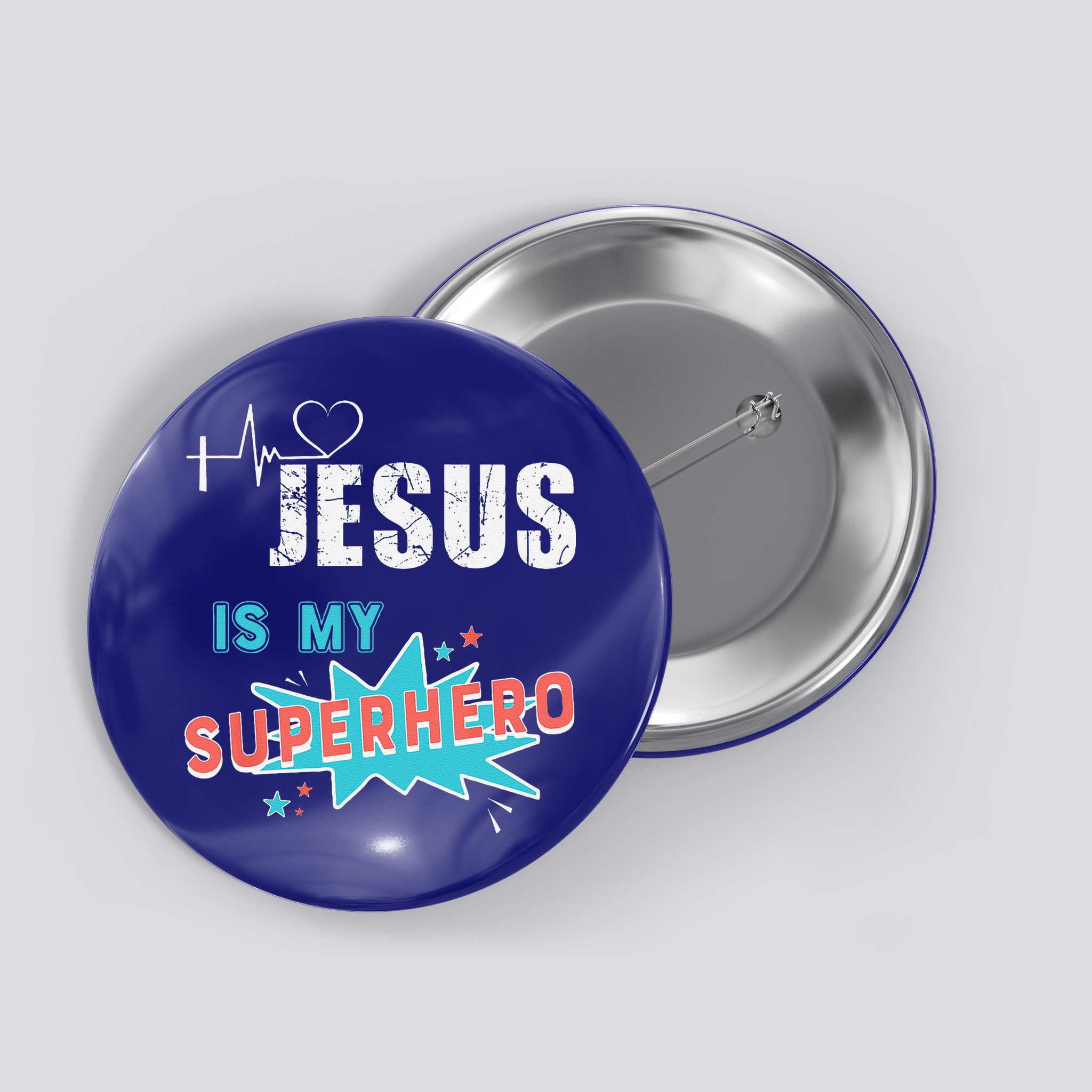 Jesus Is My Superhero Sweet Powerful Christian Button