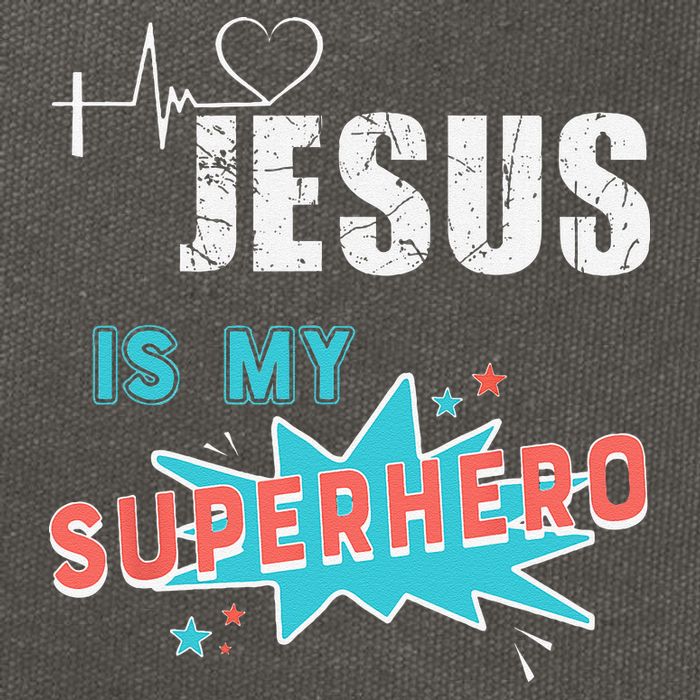Jesus Is My Superhero Sweet Powerful Christian Cotton Canvas Backpack