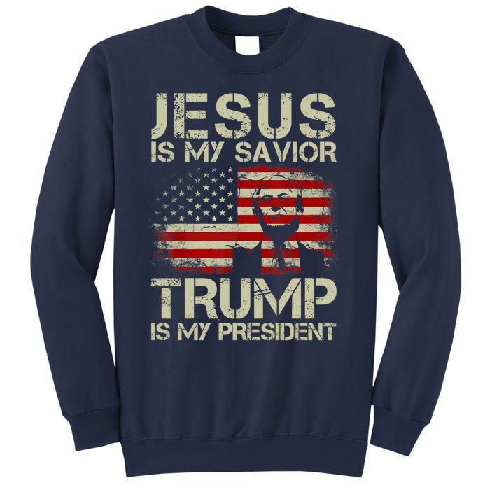 Jesus Is My Savior Trump Is My President Trump 2024 Usa Flag Sweatshirt