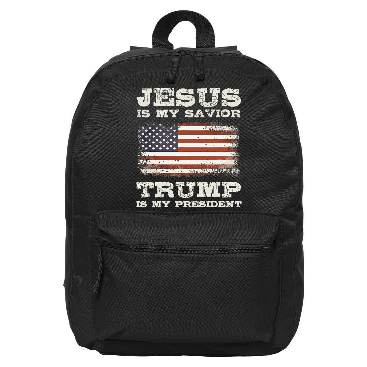 Jesus Is My Savior Trump Is My President  16 in Basic Backpack