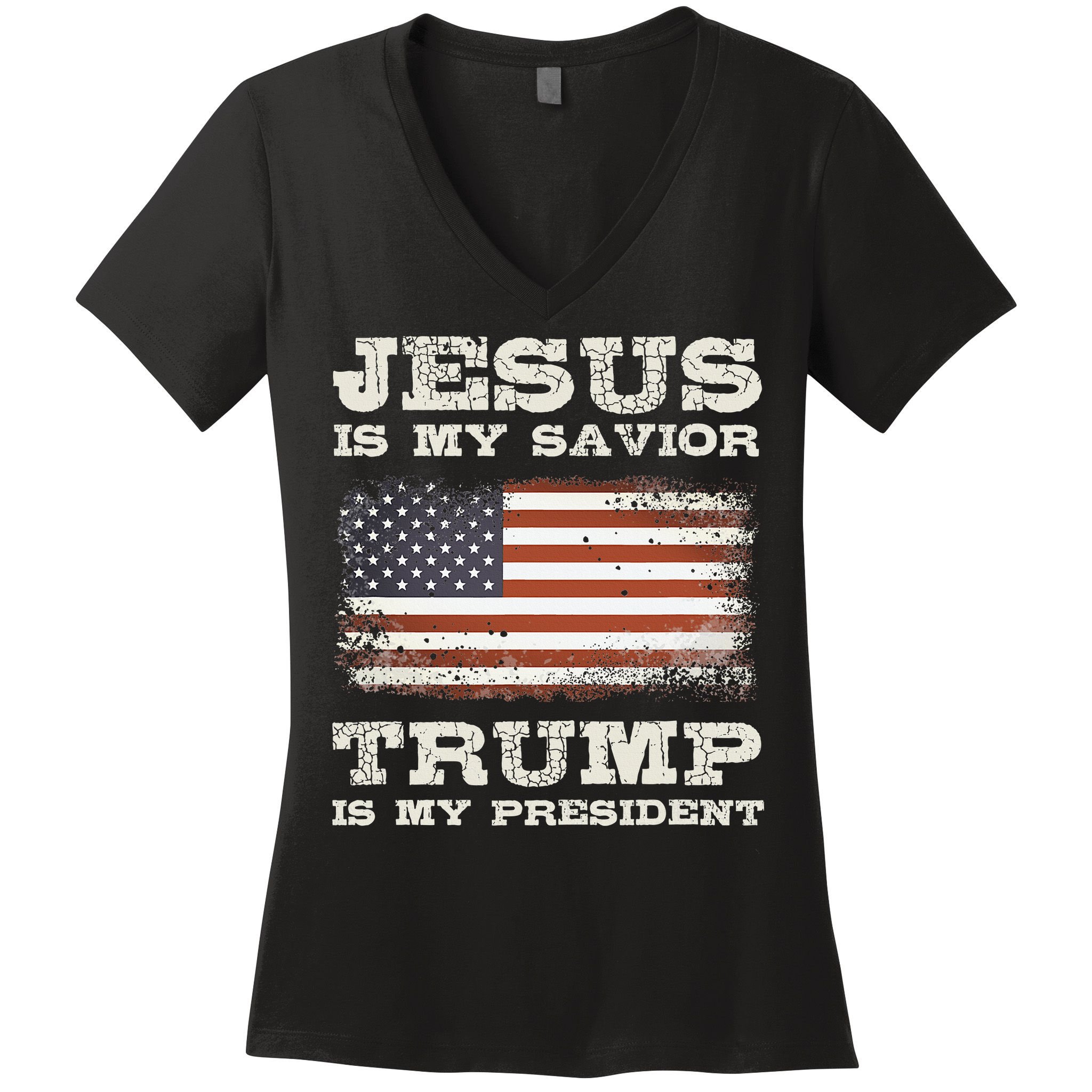 Jesus Is My Savior Trump Is My President  Women's V-Neck T-Shirt