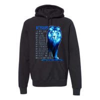 Jesus Is My God King My Lord My Savior Blue Lion Christian Premium Hoodie