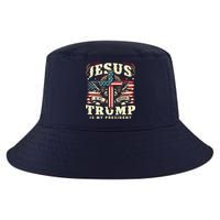 Jesus Is My Savior Donald Trump Is My President Usa Christian Flag Cool Comfort Performance Bucket Hat