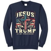 Jesus Is My Savior Donald Trump Is My President Usa Christian Flag Sweatshirt