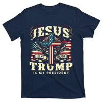 Jesus Is My Savior Donald Trump Is My President Usa Christian Flag T-Shirt