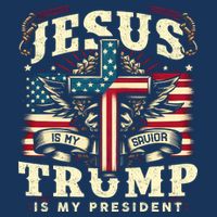 Jesus Is My Savior Donald Trump Is My President Usa Christian Flag Button