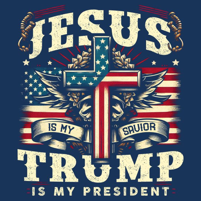 Jesus Is My Savior Donald Trump Is My President Usa Christian Flag Button