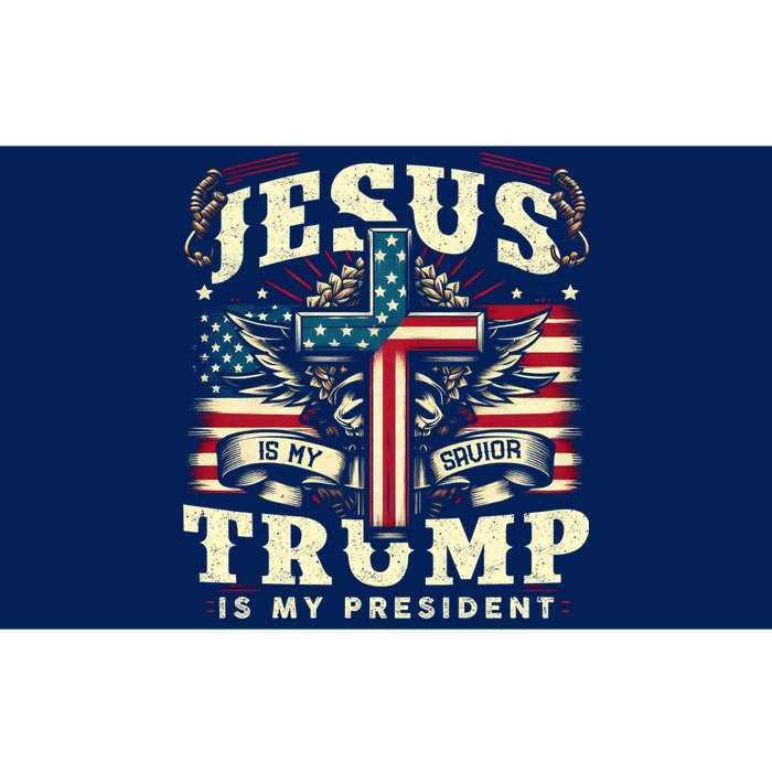 Jesus Is My Savior Donald Trump Is My President Usa Christian Flag Bumper Sticker