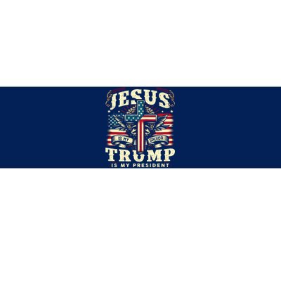 Jesus Is My Savior Donald Trump Is My President Usa Christian Flag Bumper Sticker