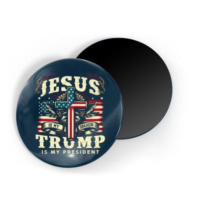 Jesus Is My Savior Donald Trump Is My President Usa Christian Flag Magnet