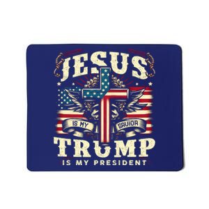 Jesus Is My Savior Donald Trump Is My President Usa Christian Flag Mousepad