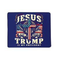 Jesus Is My Savior Donald Trump Is My President Usa Christian Flag Mousepad