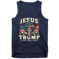 Jesus Is My Savior Donald Trump Is My President Usa Christian Flag Tank Top