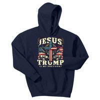 Jesus Is My Savior Donald Trump Is My President Usa Christian Flag Kids Hoodie