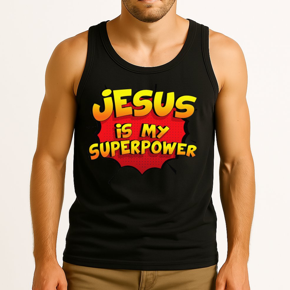 Jesus Is My Superpower Christian Gift Tank Top