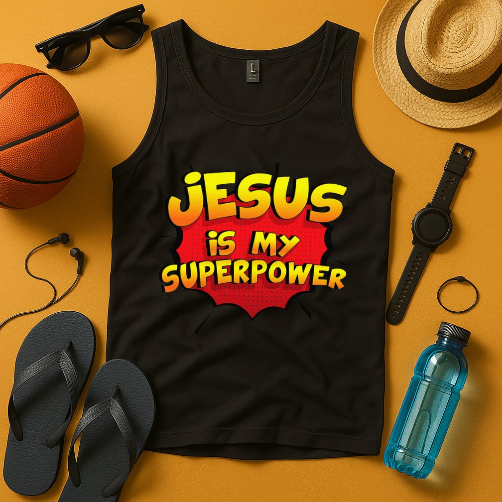 Jesus Is My Superpower Christian Gift Tank Top