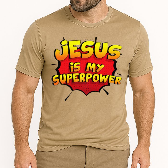 Jesus Is My Superpower Christian Gift Cooling Performance Crew T-Shirt