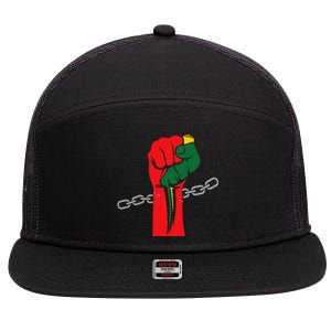 Juneteenth Is My Independence Day Free Black Pride 7 Panel Mesh Trucker Snapback Hat