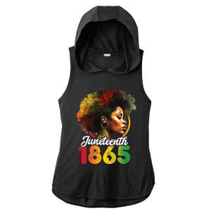 Juneteenth Is My Independence Day Wo Black Pride Ladies PosiCharge Tri-Blend Wicking Draft Hoodie Tank