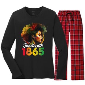 Juneteenth Is My Independence Day Wo Black Pride Women's Long Sleeve Flannel Pajama Set 