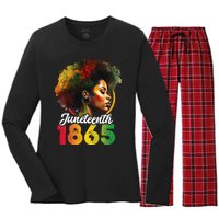 Juneteenth Is My Independence Day Wo Black Pride Women's Long Sleeve Flannel Pajama Set 