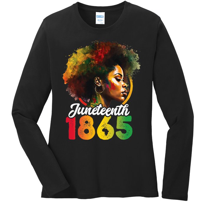 Juneteenth Is My Independence Day Wo Black Pride Ladies Long Sleeve Shirt