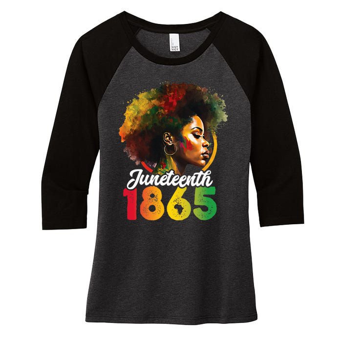 Juneteenth Is My Independence Day Wo Black Pride Women's Tri-Blend 3/4-Sleeve Raglan Shirt