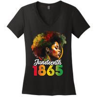 Juneteenth Is My Independence Day Wo Black Pride Women's V-Neck T-Shirt