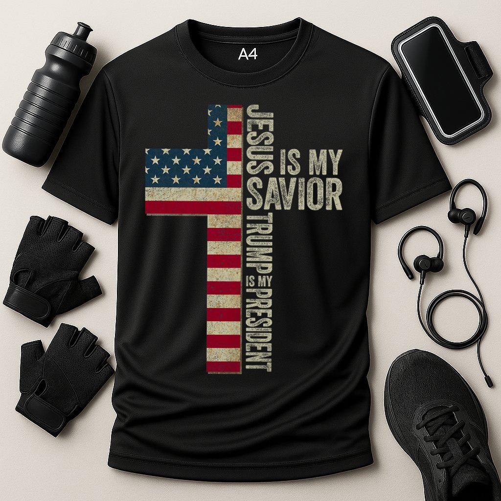 Jesus Is My Savior Trump Is My President Trump 2024 Maga Cooling Performance Crew T-Shirt