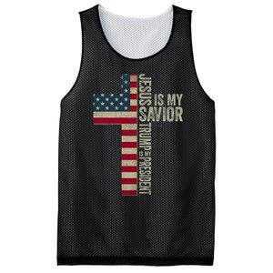 Jesus Is My Savior Trump Is My President Trump 2024 Maga Mesh Reversible Basketball Jersey Tank