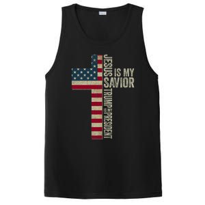 Jesus Is My Savior Trump Is My President Trump 2024 Maga PosiCharge Competitor Tank