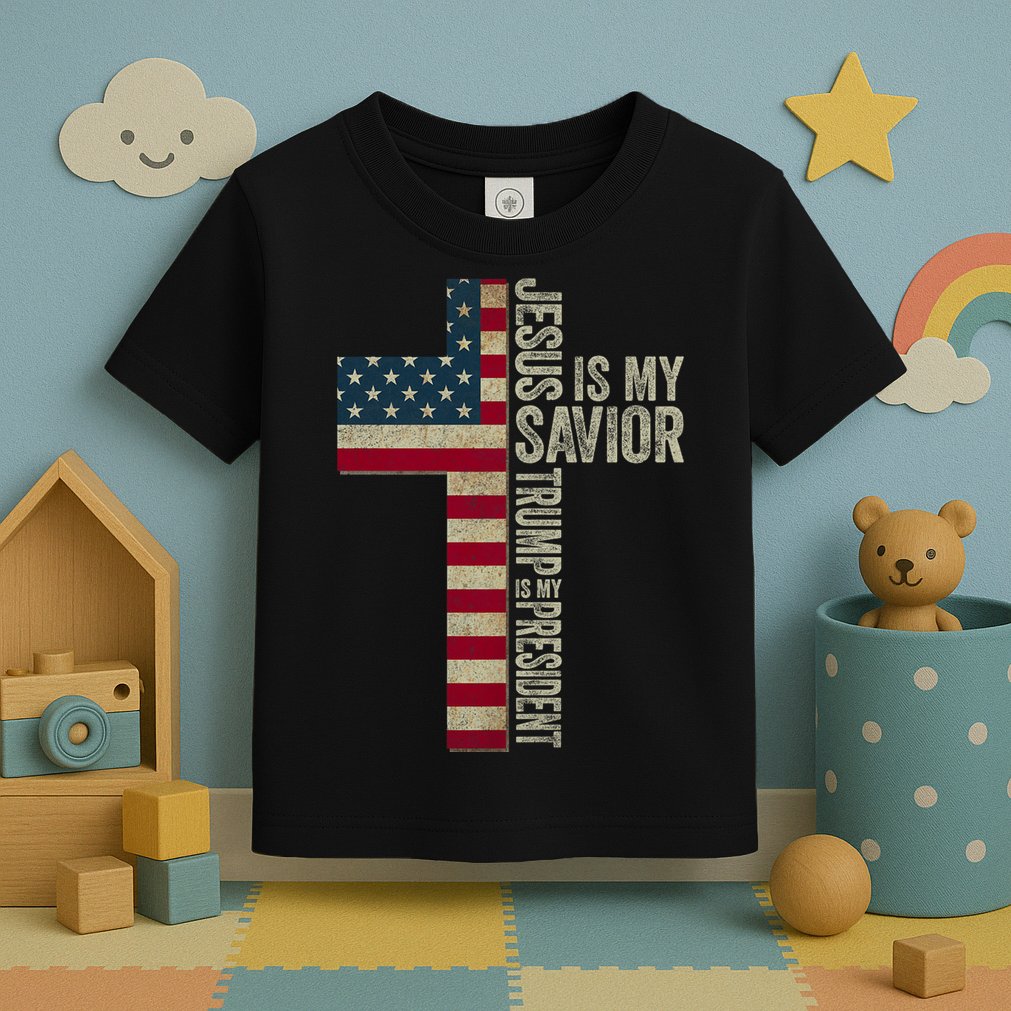 Jesus Is My Savior Trump Is My President Trump 2024 Maga Toddler T-Shirt