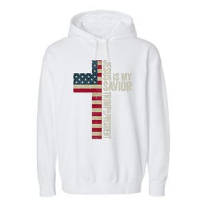 Jesus Is My Savior Trump Is My President Trump 2024 Maga Garment-Dyed Fleece Hoodie