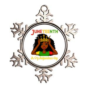 Juneteenth Is My Independence Day Gift Black Black Queen Gift Metallic Star Ornament