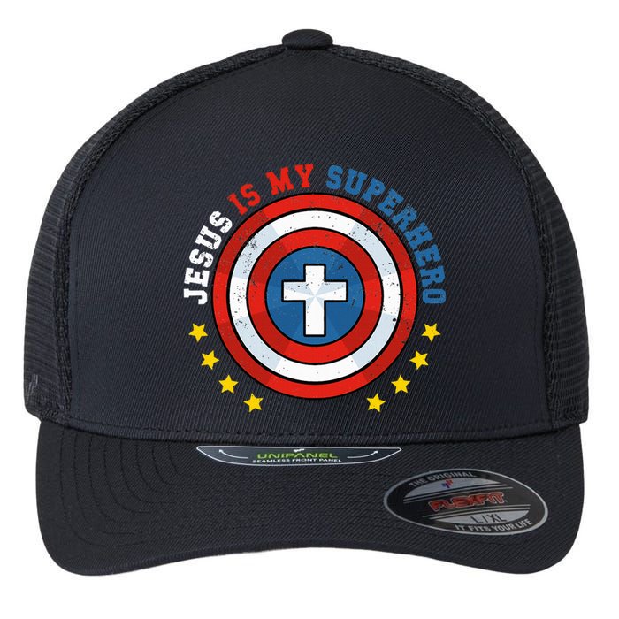 Jesus Is My Superhero Luke 1910 He Came To Save The Lost Flexfit Unipanel Trucker Cap