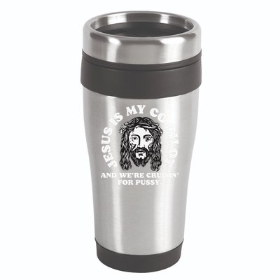 Jesus Is My Copilot And Were Cruising Funny Humor Joke Meme 16oz Travel Tumbler