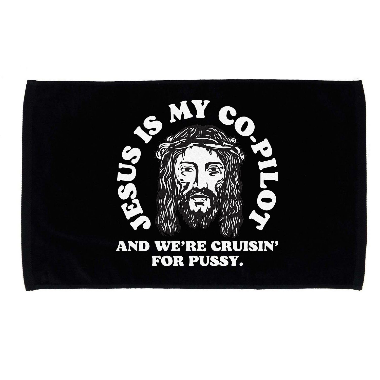 Jesus Is My Copilot And Were Cruising Funny Humor Joke Meme Microfiber Hand Towel