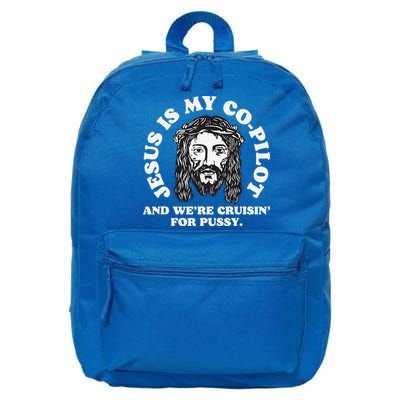 Jesus Is My Copilot And Were Cruising Funny Humor Joke Meme 16 in Basic Backpack
