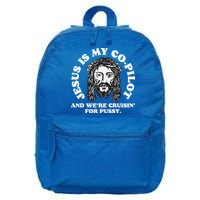Jesus Is My Copilot And Were Cruising Funny Humor Joke Meme 16 in Basic Backpack