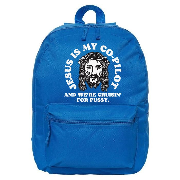 Jesus Is My Copilot And Were Cruising Funny Humor Joke Meme 16 in Basic Backpack